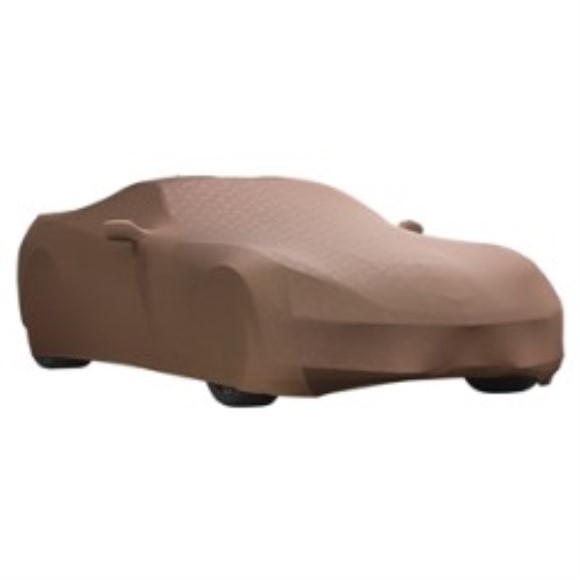 Car Cover - Indoor - Tan with CrossFlags 14-18
