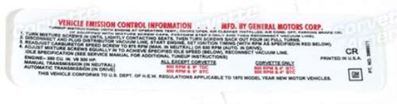Label. Emission 300 Horsepower 70