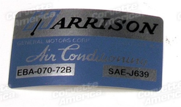 Decal. Air Conditioner Foil Plate 72