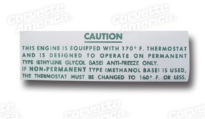 Decal. Radiator Caution 58-62