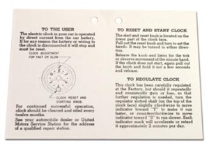 Card. Clock Instructions 53-57