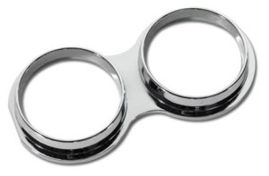 Small Gauge Bezel. Twin Chrome 53-62