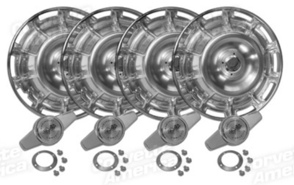 Hubcaps With Spinners. 4 Piece Set 59-62