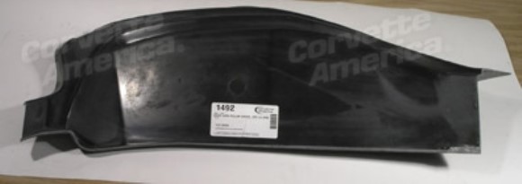Door Lock Pillar Cover. Coupe LH (Press Molded) 68-77