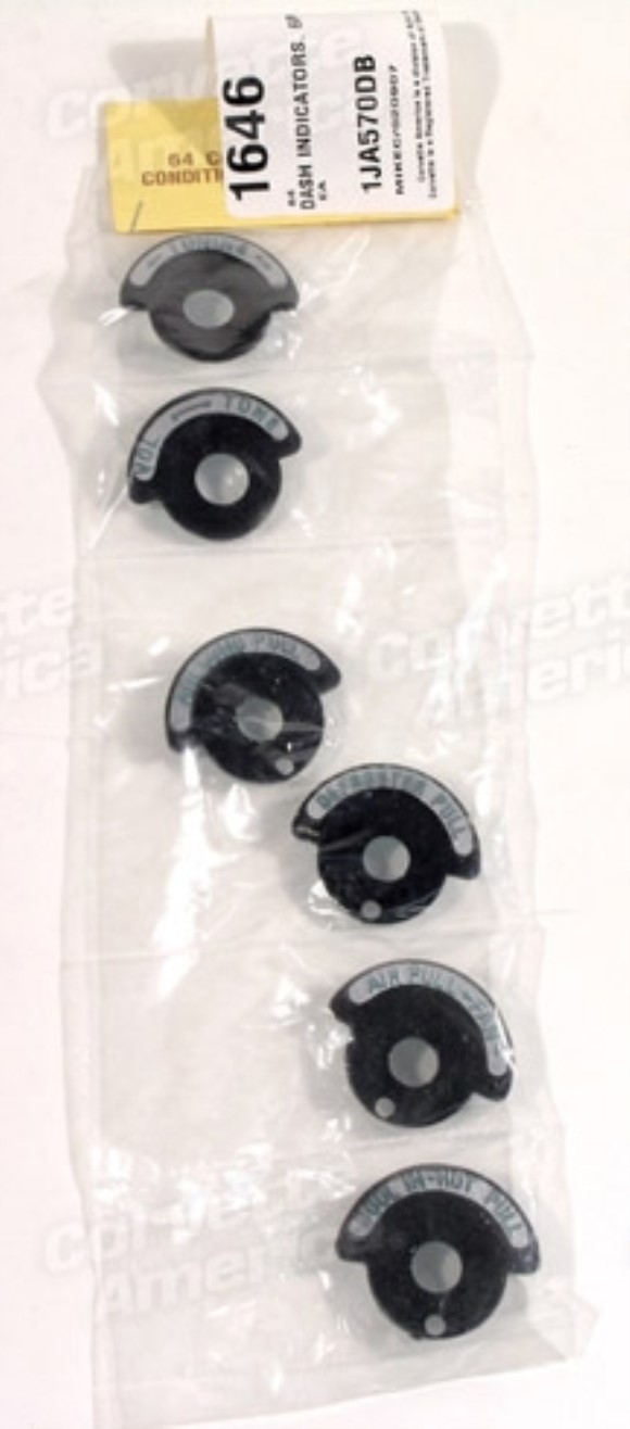 Dash Indicators. 6 Piece Set W/Air Conditioning 64