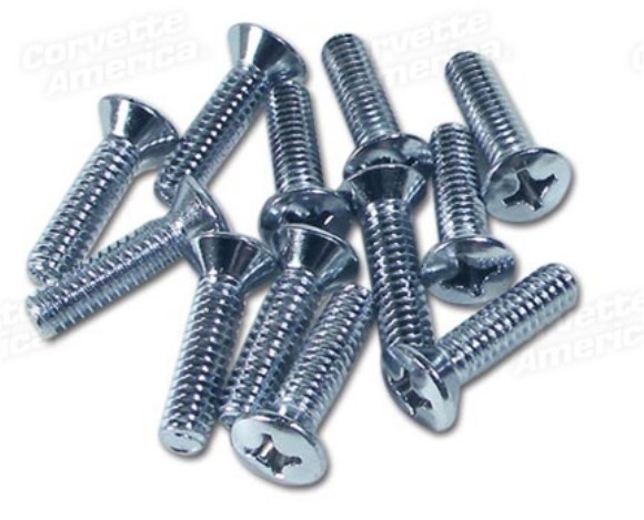 Seat Side Chrome Screws. 12 Piece 63-67