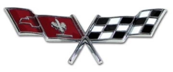 Emblem. Front Fender Crossflags 77-79