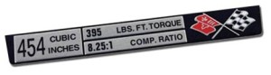 Console Dataplate. 454 Ci 73-74