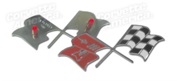 Emblems. Front Fender Crossflags Reproduction 58-60