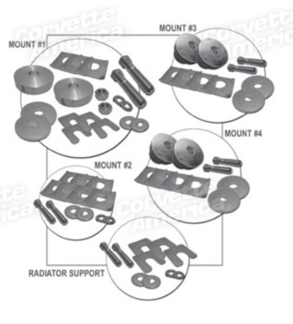 Body Mounting Kit. Convertible 65-67