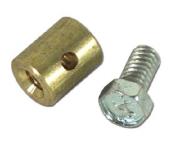 Hood Release And Deck Lid Cable Stop. Brass W/Screw 63-82