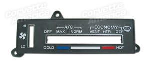 Heater/Air Conditioning Control Faceplate. 80-82