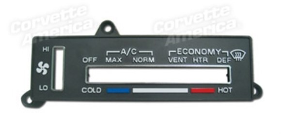 Heater/Air Conditioning Control Faceplate. 80-82