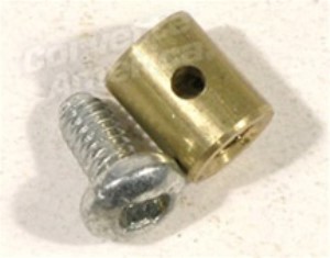 Hood Cable Stop. Brass W/Screw 53-62