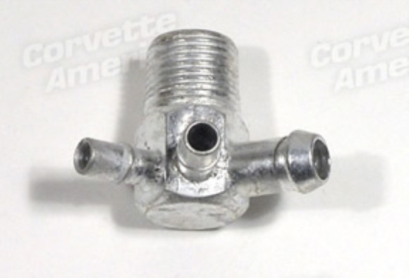 Intake Vacuum Fitting. 427 3X2 W/AC, Power Brake & Automatic 67