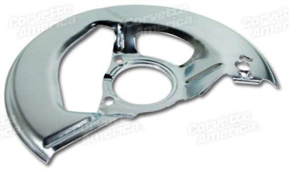 Front Brake Splash Shield. Silver LH 65-76