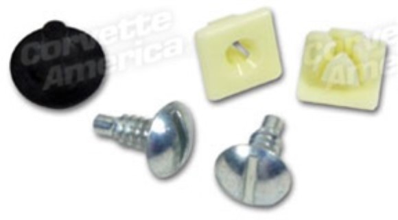 Front License Plate Screw, Nut & Bumper. 66-67