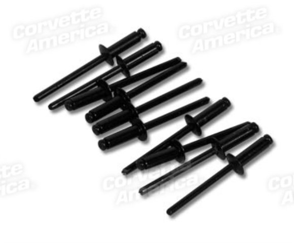 Dash Frame Rivets. Black 10 Piece Set 63-67