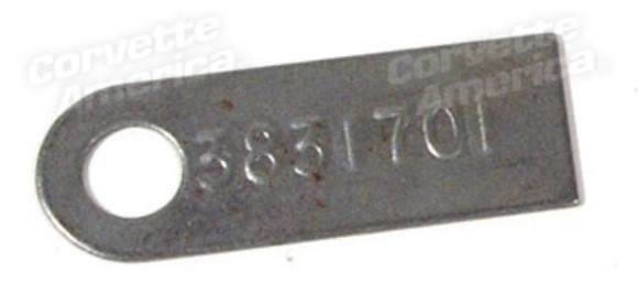 Transmission Tag. 3831701 Muncie 4 Speed-Close Ratio 63