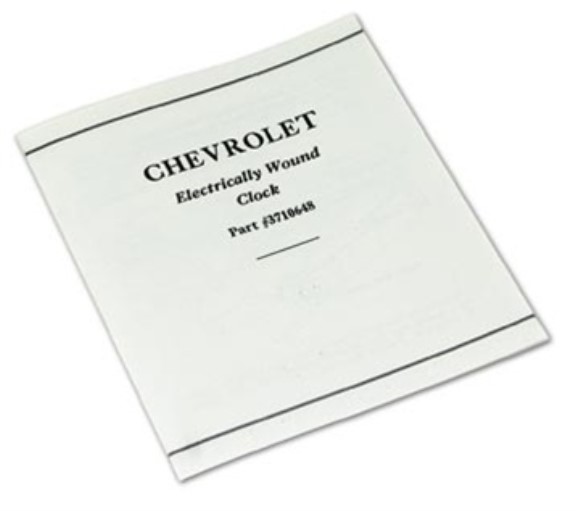 Card. Clock Instructions 58-62