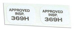Decals. Heater Inspection 2 Piece Set 64-67