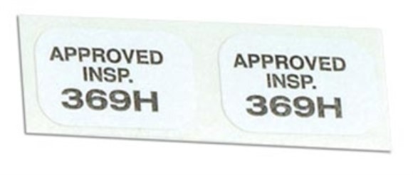 Decals. Heater Inspection 2 Piece Set 64-67