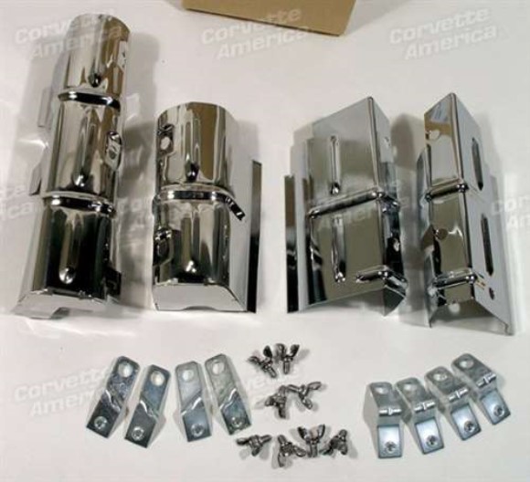 Lower Ignition Shield Set. W/Brackets & Wingnuts 64-65