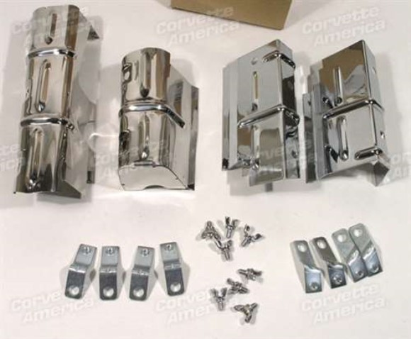 Lower Ignition Shield Set. W/Brackets & Wingnuts 66-67