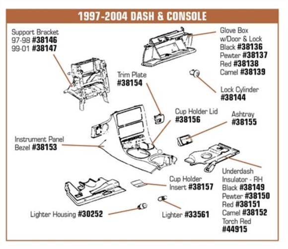 Instrument Panel Support Bracket. 97-98