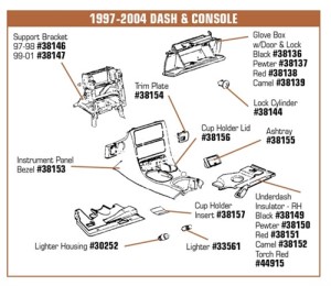 Insulator. Under Dash RH Camel 98-04