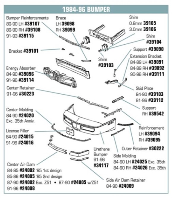 Impact Bar Shim. 21 X 38 mm 84-93