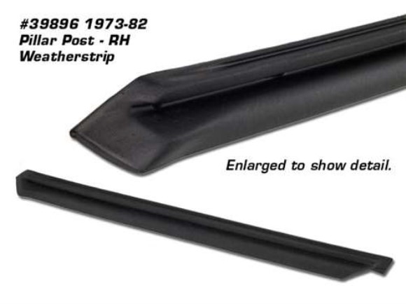 Weatherstrip. Pillar Post RH - USA 73-82