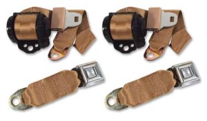 Tan Lap & Shoulder Seat Belts - Single Retractor 78-82