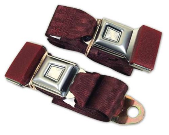 Seat Belts. Maroon Non-Retractable 68-96