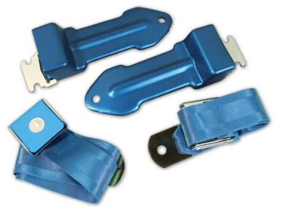 Seat Belts. Bowtie Lift Latch - Bright Blue 65-66