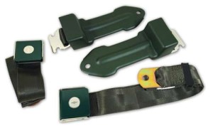 Seat Belts. Bowtie Lift Latch - Green 65-66