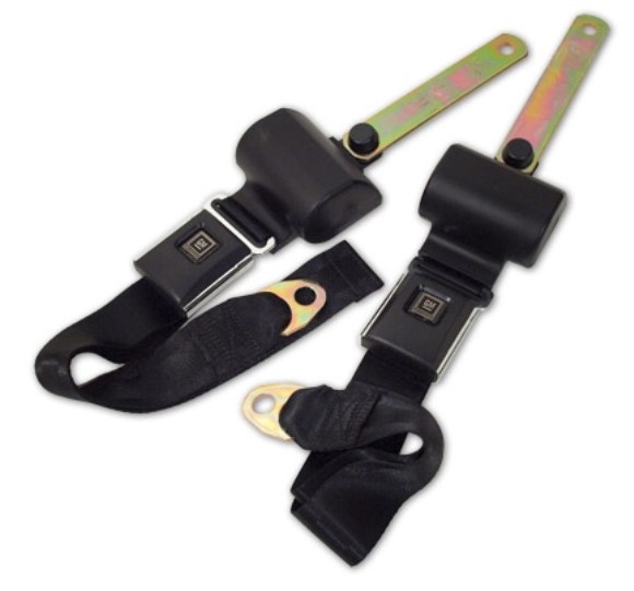 Seat Belts. OE Retractable Lap - Black 66-67