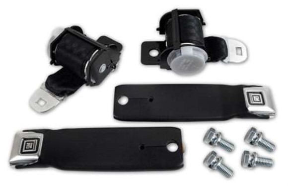 Seat Belts. Retractable Lap - Black 72-77