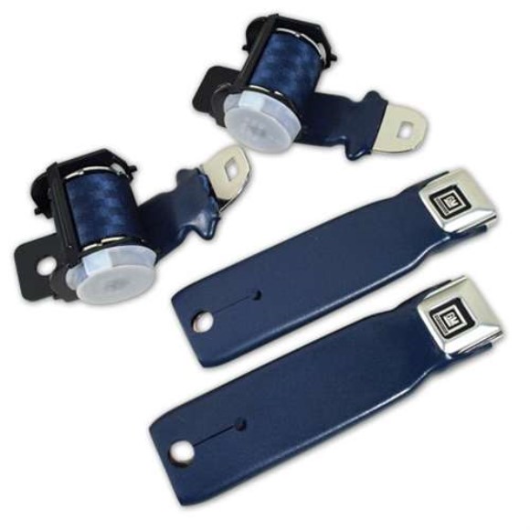 Seat Belts. Retractable Lap - Dark Blue 72-77