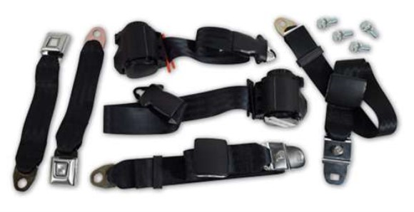 Seat Belts. Lap & Shoulder - Black 70-71