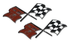 Emblem. Front Fender Crossflag Fuel Injection 57