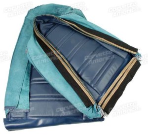 Leather Seat Covers. Royal Blue Leather/Vinyl Original 72