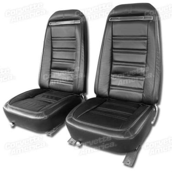 Leather Seat Covers. Black Leather/Vinyl Original 75
