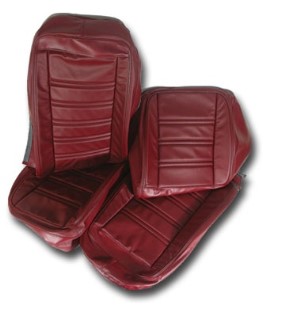 Leather Seat Covers. Oxblood Leather/Vinyl Original 75