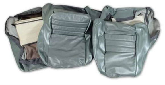 Leather Seat Covers. Silvergreen Leathr/Vinyl Original 4--Bolster 82