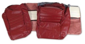 Leather Seat Covers. Red 100%-Leather 4--Bolster 82