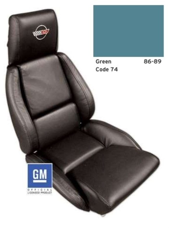 Embroidered Leather Seat Covers. Blue Standard 89