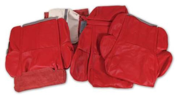Leather Seat Covers. Red Standard 89-92