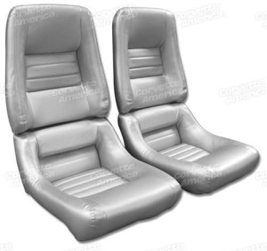 Mounted Leathr Seat Covers. Silvr Pace Lthr/Vnyl Original 4-Blstr 78