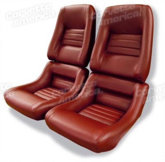 Mounted Leather Like Seat Covers. Red 4--Bolster 82